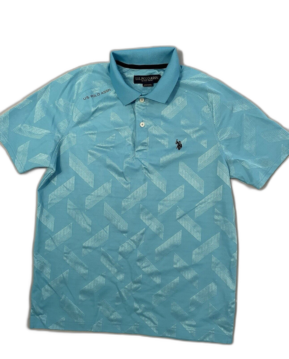 US Polo Assn Polo Shirt Men Medium Turquoise Short Sleeve